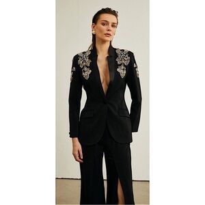 HIGH END EMBELLISHED BLAZER AND SPLIT PANTS SET  NWT